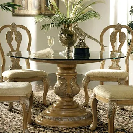 Round Glass Pedestal Dining Table